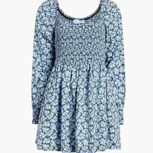 Hill House Norah Nap Dress Pansy in blue multi cotton. NWT